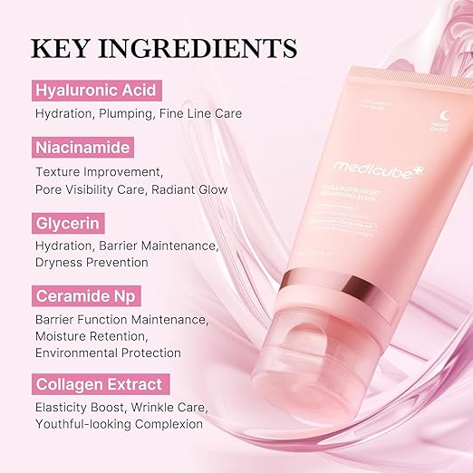 Biocollagen Night Wrapping Mask with Real Collagen Peel Off Facial Mask For Glowing Skin - 75 ml