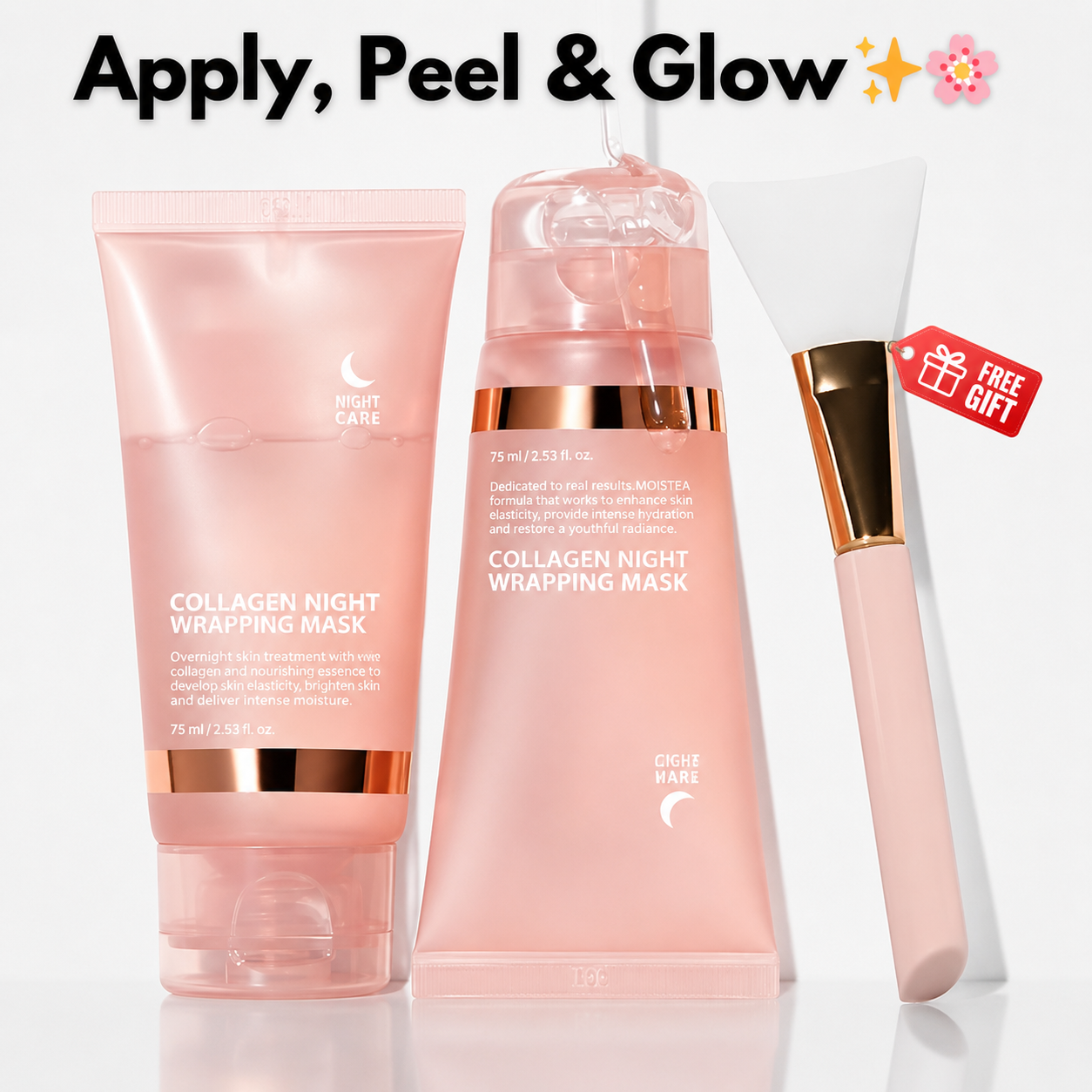 Biocollagen Night Wrapping Mask with Real Collagen Peel Off Facial Mask For Glowing Skin - 75 ml